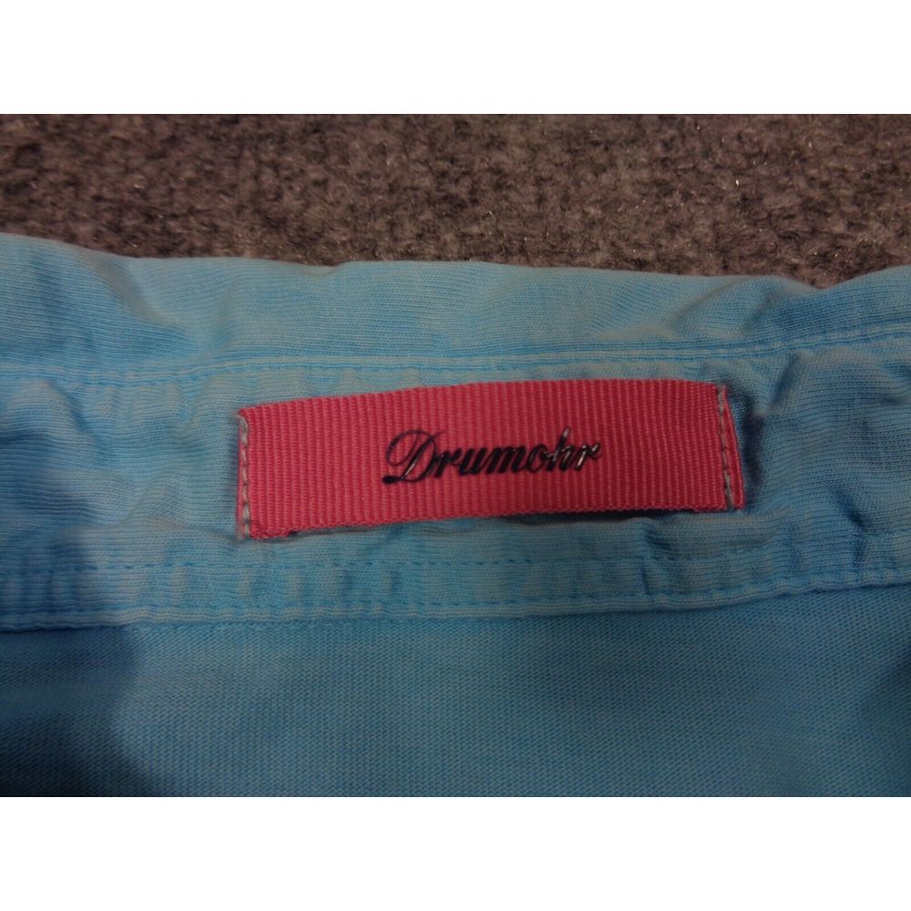 Drumohr Polo Shirt Mens M Blue Pique Knit Cotton Short Sleeve - Picture 7 of 11